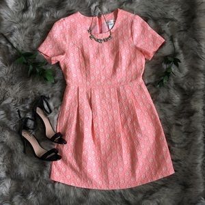 Jacquard Peach/Pink Preppy Cocktail dress